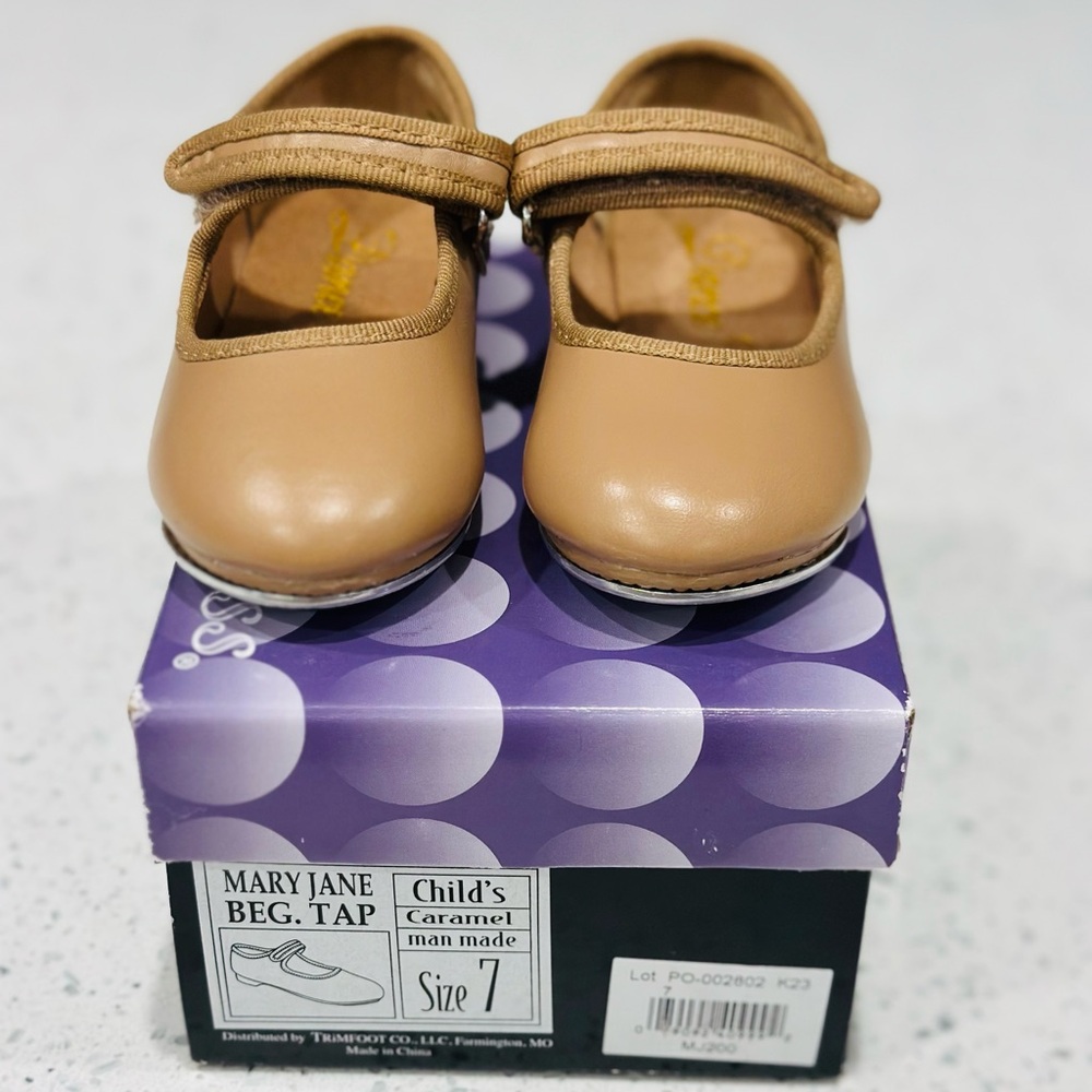 Mary Jane girl tap Shoes - Caramel